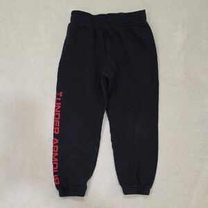 Under Armour Kids Black Joggers with Red Logo